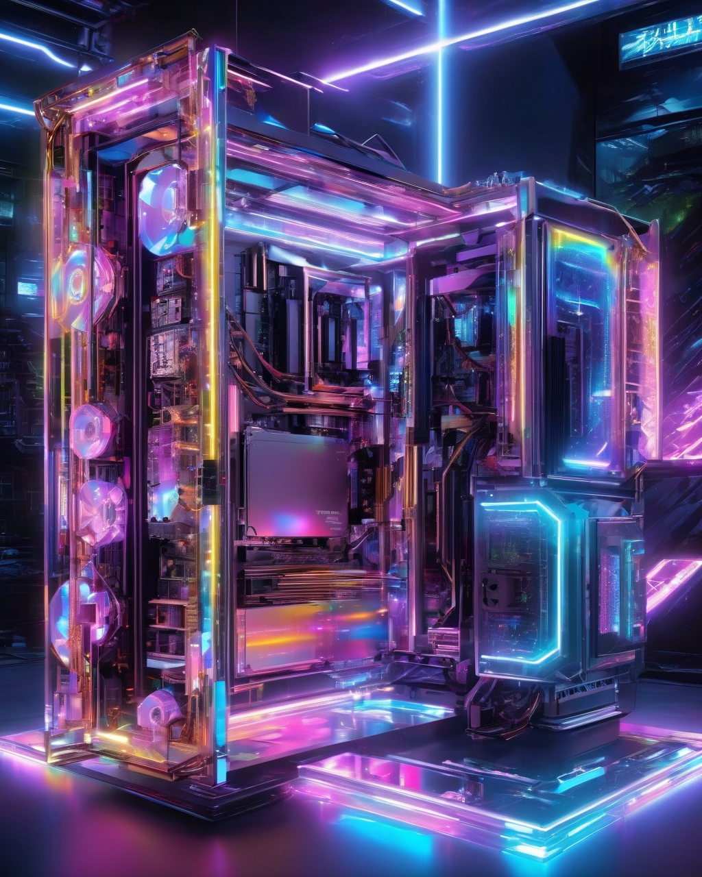 05512-94914977-_lora_holographic1_10xl-10_0.7_,high quality exquisite wallpaper,wide_shot,computer chassis,metal exquisite mechanical structure.png